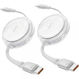 iOttie-kaapeli 100W sisäänvedettävä USB-C, 2 kpl, valkoinen