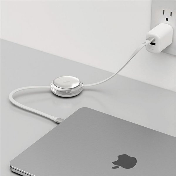 iOttie-kaapeli 100W sisäänvedettävä USB-C, 2 kpl, valkoinen