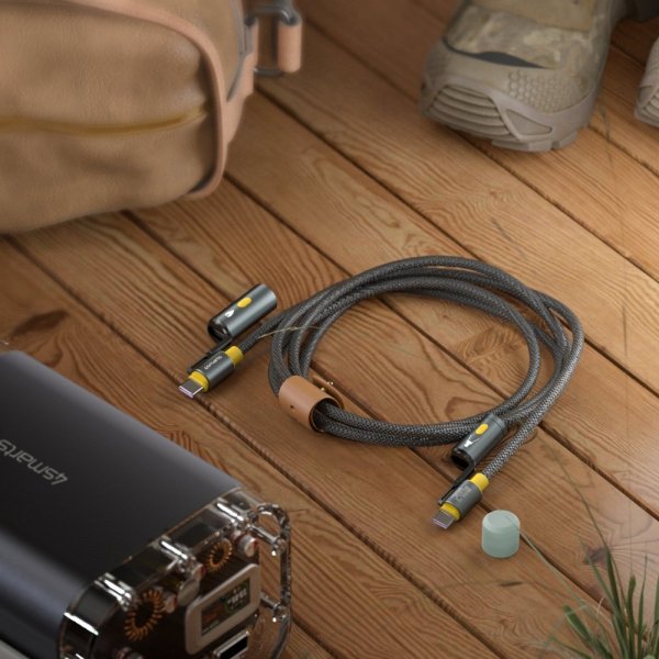 4smarts Kaapeli 3in1 USB-C Setti Explorer 240W 1.5m Musta