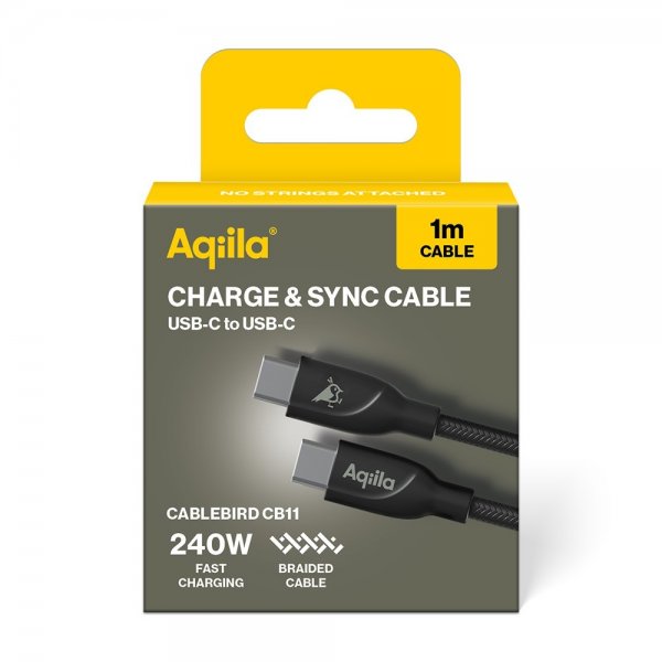 Aqiila Kabel Cablebird CB11 USB-C–USB-C 240W 1m Musta