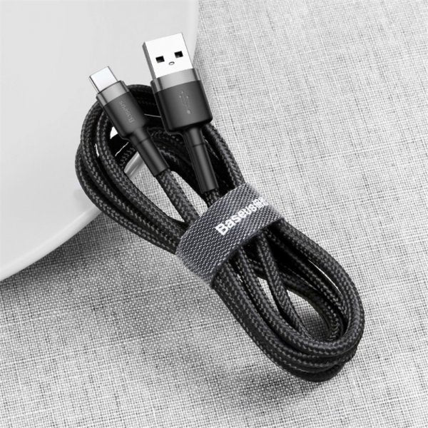 Baseus Cafule -kaapeli USB-A/USB-C 3m Harmaa Musta
