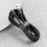 Baseus Cafule -kaapeli USB-A/USB-C 3m Harmaa Musta