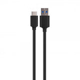 Xqisit Charge & Sync USB-A–USB-C -kaapeli 1m Musta