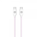 Celly USB-C–USB-C-johto, puuvillapunottu, 1,5 m, vaaleanpunainen