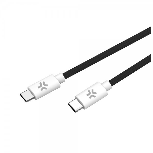 Celly Kaapeli Puuvillapunottu USB-C-USB-C 1,5m Musta