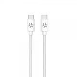 Celly-kaapeli, punottu puuvilla, USB-C–USB-C, 1,5 m, valkoinen