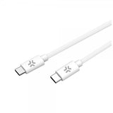 Celly-kaapeli, punottu puuvilla, USB-C–USB-C, 1,5 m, valkoinen