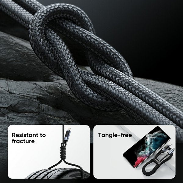 Joyroom Kabel Digital Display Pikalatauskaapeli USB-C–USB-C 100W 1.2m