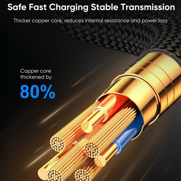Joyroom Kabel Digital Display Pikalatauskaapeli USB-C–USB-C 100W 1.2m