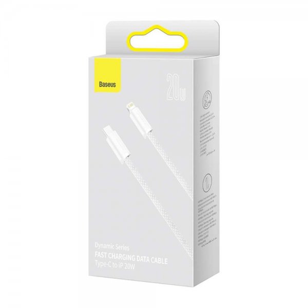 Baseus Dynamic Series USB-C–Lightning-kaapeli 1 m, valkoinen