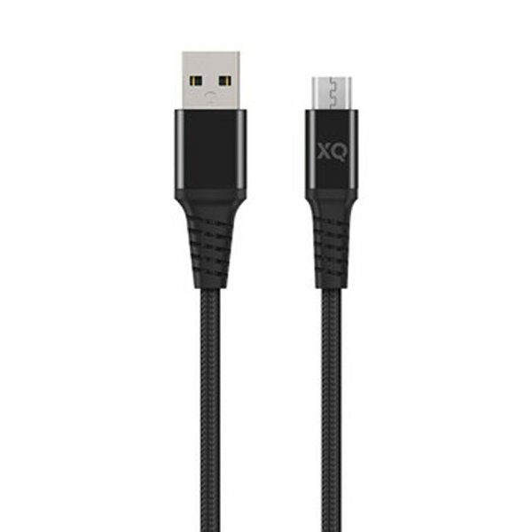 Xqisit Punottu USB-A–Micro-USB-kaapeli, 2 m, musta
