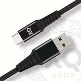 Xqisit Punottu USB-A–USB-C-kaapeli, 2 m, musta