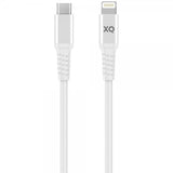 Xqisit punottu USB-C–Lightning-kaapeli 2 m, valkoinen