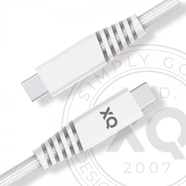 Xqisit Punottu USB-C–USB-C-kaapeli 2 m, valkoinen