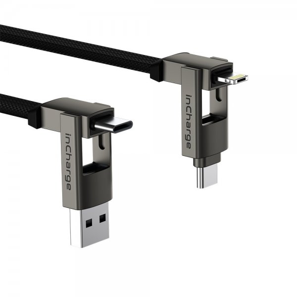 Rolling Square inCharge 6 Max -kaapeli 1,5 m 6in1 Mercury Gray