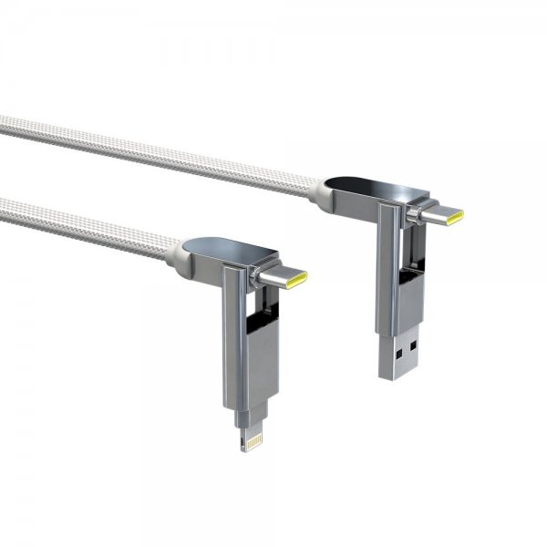 Rolling Square inCharge XL 100W 3m 6in1 -kaapeli, Glacier White