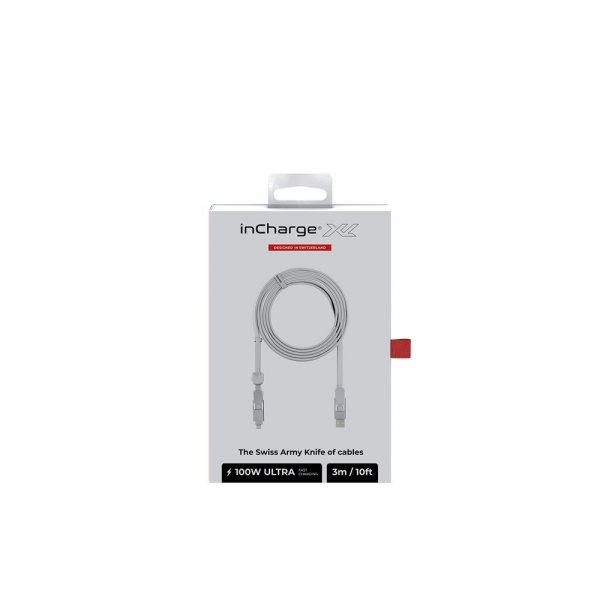 Rolling Square inCharge XL 100W 3m 6in1 -kaapeli, Glacier White