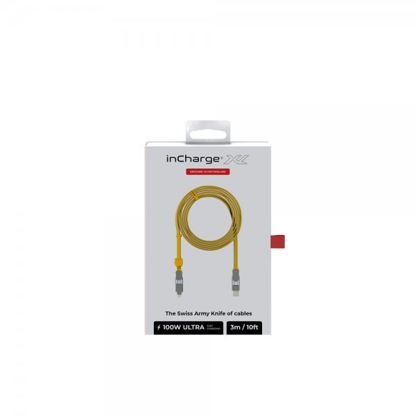 Rolling Square inCharge XL 100W 3m 6-in-1 -kaapeli, Summit Yellow