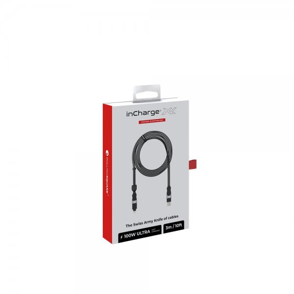 Rolling Square inCharge XL 100W 3m 6in1 -kaapeli, Urban Black