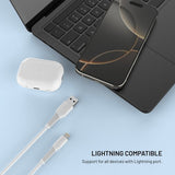 Fixed Kabel Liquid Silicone USB-A/Lightning 1,2 m Valkoinen