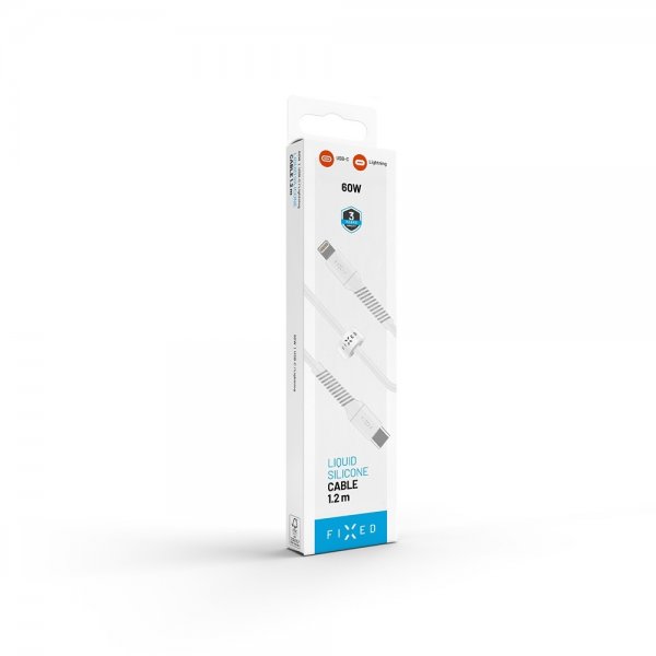 Fixed Kaapeli Liquid Silicone USB-C/Lightning 1.2m Valkoinen