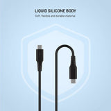 Fixed Kabel Liquid Silicone USB-C/USB-C 0.3m Musta