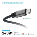Kiinteä kaapeli Magneettinen USB-C–USB-C 240W 1.2m