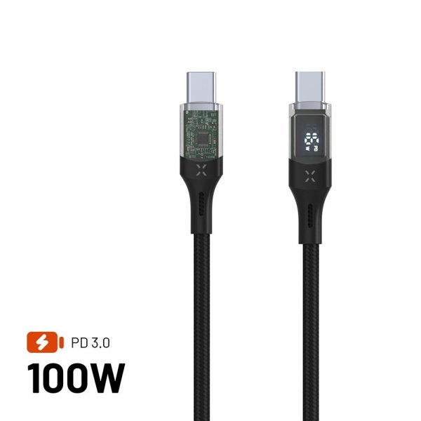Kiinteä kaapeli näytöllä USB-C/USB-C 100W 2m