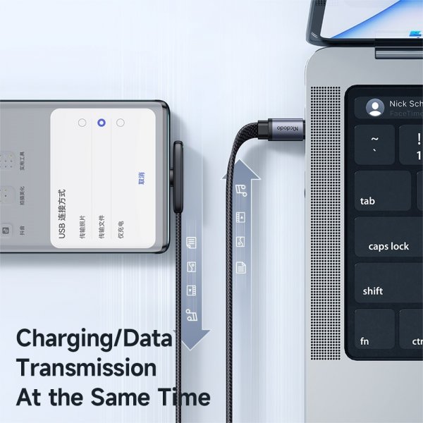 USB-C–USB-C-kulmakaapeli mobiilipelaamiseen 1,8 m