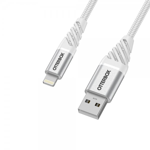 Otterbox Premium Lightning–USB-A-kaapeli 1 m, pilvenvalkoinen
