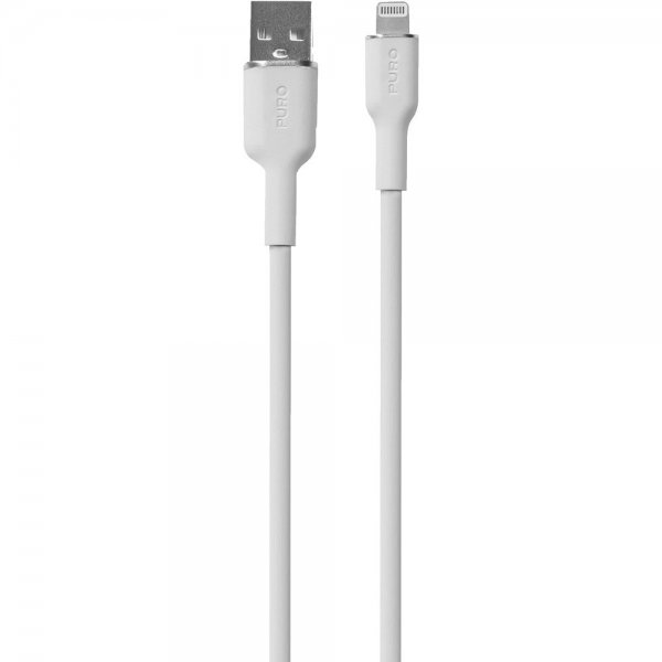 Puro Kabel Soft Charge & Sync -kaapeli USB-A/Lightning 1.5m, valkoinen