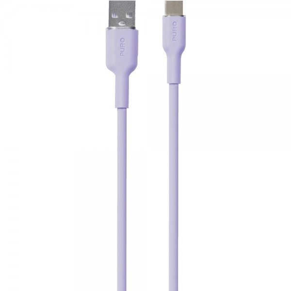 Puro Soft Charge & Sync USB-A–USB-C -kaapeli, 1,5 m, laventeli