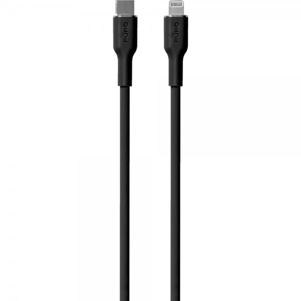 Puro Kabel Soft Charge & Sync -lataus- ja synkronointikaapeli USB-C/Lightning 1,5 m musta