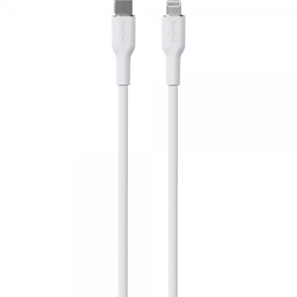 Puro Kabel Soft Charge & Sync -kaapeli USB-C/Lightning 1.5m, valkoinen