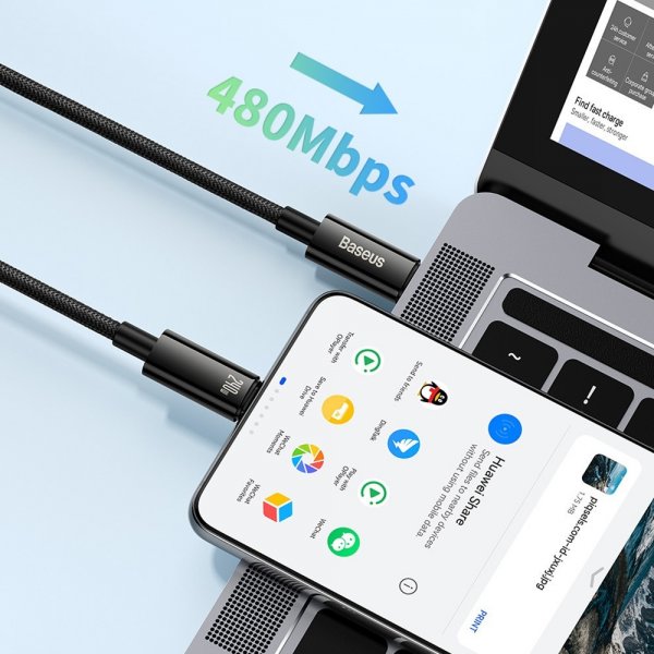 Baseus Kabel Tungsten Gold Fast Charging -lataus- ja datakaapeli 240W USB-C/USB-C 1m