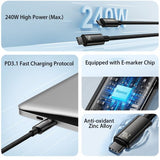 Baseus Kabel Tungsten Gold Fast Charging -lataus- ja datakaapeli 240W USB-C/USB-C 1m