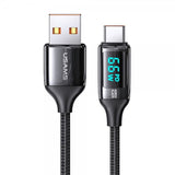 USAMS-kaapeli U78 Display USB-A/USB-C 1,2 m Musta