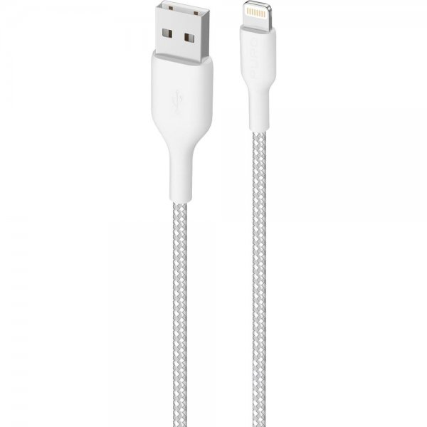 Puro Kabel Ultra Strong Fabric Cable USB-A/Lightning 2m Valkoinen