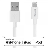 Deltaco USB-A–Lightning-kaapeli 1m Valkoinen