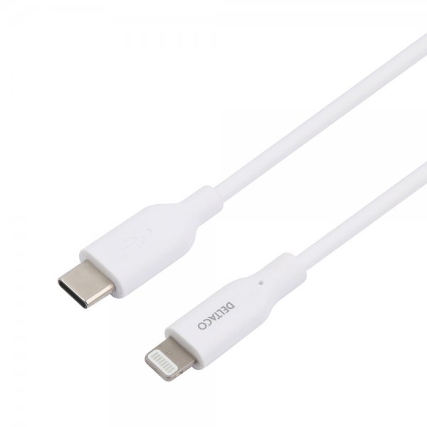 Deltaco-kaapeli USB-C–Lightning-kaapeli 1m Valkoinen