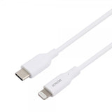 Deltaco-kaapeli USB-C–Lightning-kaapeli 1m Valkoinen
