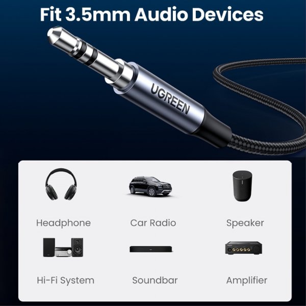 Ugreen USB-C–3,5 mm AUX -kaapeli 1 m