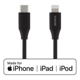 Deltaco Kaapeli USB-C–Lightning 2 metriä, musta