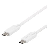 Deltaco Kaapeli USB-C–USB-C 2 metriä Valkoinen