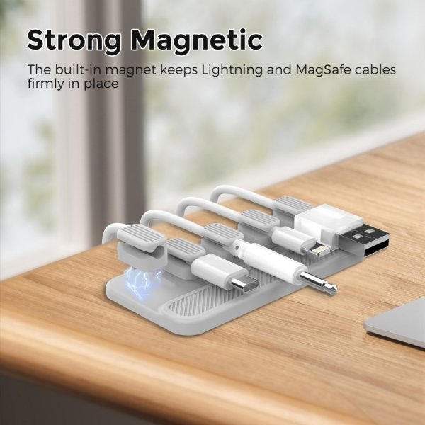 Ahastyle Kaapelipidike WG104 Magneettinen Harmaa