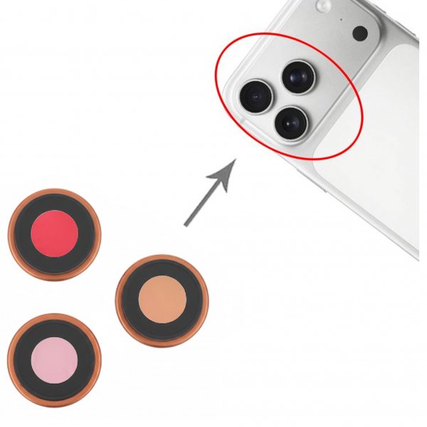Kameran linssi kehyksellä iPhone 17 Prolle ja 17 Pro Maxille - Oranssi