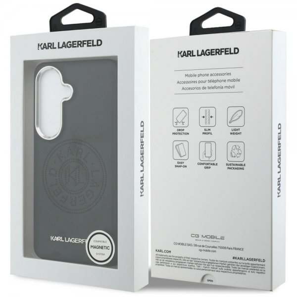 Karl Lagerfeld Samsung Galaxy S26 Plus -perforoitu logokuori MagSafe, musta