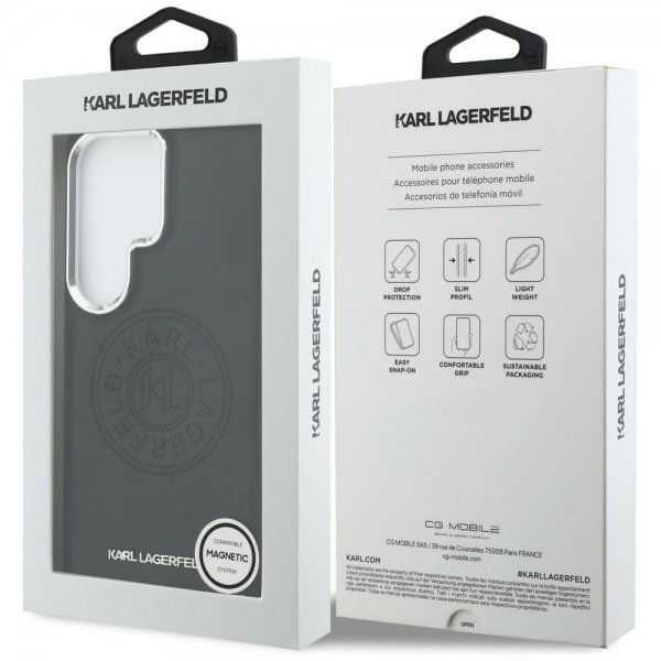 Karl Lagerfeld Samsung Galaxy S26 Ultra Kuoret Perforated Logo MagSafe Musta