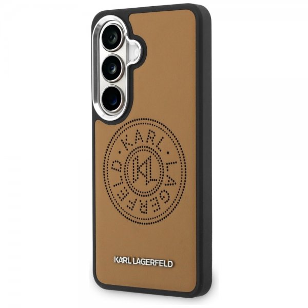 Karl Lagerfeld Samsung Galaxy S26 -kuori, rei'itetty logo, MagSafe, ruskea
