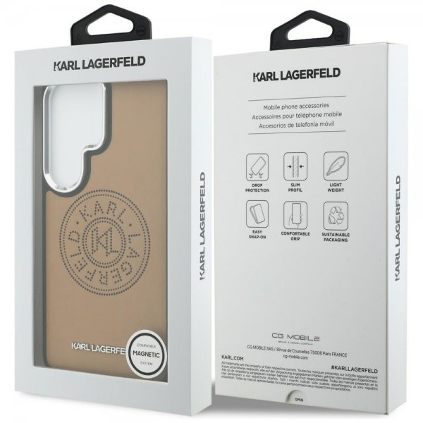 Karl Lagerfeld Samsung Galaxy S26 Ultra Kuoret Perforated Logo MagSafe Ruskea